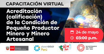Capacitación online "Calificación del Pequeño Productor Minero y Minero Artesanal" del MINEM