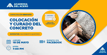  Capacitación online gratis "Colocación y curado del concreto" de Aceros Arequipa