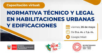 Capacitación online "Normativa Técnica y Legal en Habilitaciones Urbanas y  Edificaciones"