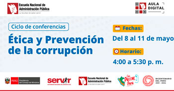 Conferencias online gratis certificado "Ética y prevención de la corrupción"  del SERVIR
