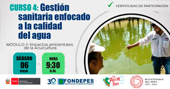 Curso online gratis "Gestión sanitaria enfocado a la calidad del agua"  del FONDEPES