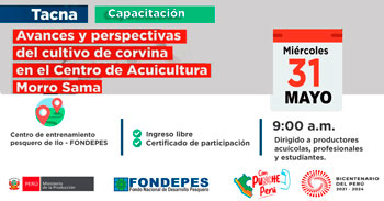 Curso presencial "Avances y perspectivas del cultivo de corvina en el Centro de Acuicultura Morro Sam" 