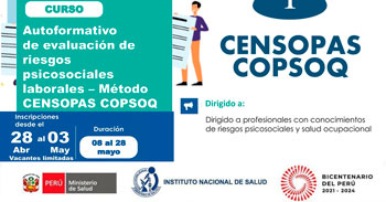 Curso online autoformativo de evaluación de riesgos psicosociales laborales - Método CENSOPAS COPSOQ