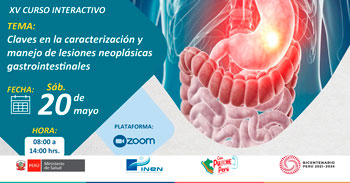 Curso online "Claves en la Caracterización y Manejo de Lesiones Neoplásicas Gastrointestinales" del INEN