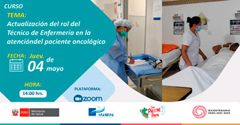 Curso online"Actualización del rol del Técnico de Enfermería en la atención del paciente oncológico" del INEN