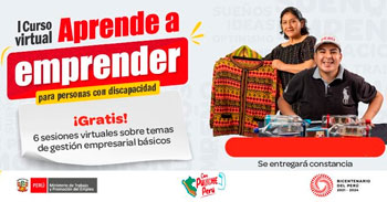  Curso gratis online de "Aprende a emprender para personas con discapacidad" del Ministerio de Trabajo