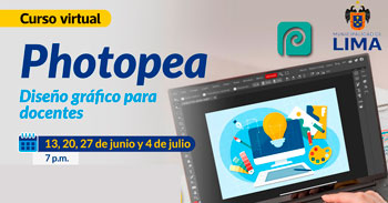 Curso online gratis "Photopea Diseño gráfico para docentes" de la Municipalidad de Lima
