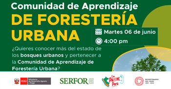 Evento online gratis "Lanzamiento de la Primera Comunidad Virtual de bosques urbanos"  de Serfor Perú