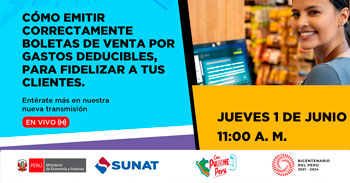 Evento online gratis Cómo emitir correctamente boletas de venta por gastos deducibles, para fidelizar a tus clientes.