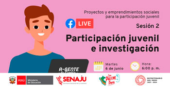 Evento online gratis"Participación juvenil e investigación" de SENAJU