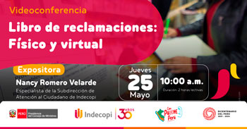 Conferencia online gratis "Libro de reclamaciones físico y virtual" del INDECOPI