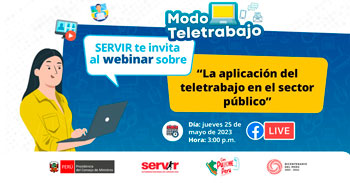 Webinar online gratis "La aplicación del teletrabajo en el sector público" del SERVIR