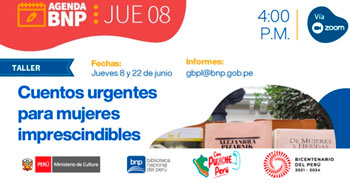 Taller online gratis "Cuentos urgentes para mujeres imprescindibles" de la Biblioteca Nacional(BNP)