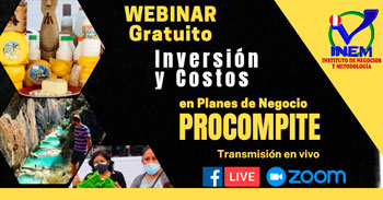 Webinar online gratis "Inversiones y costos en planes de negocio PROCOMPITE" de INEM PERÚ