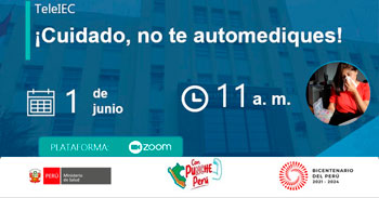 Webinar online "Cuidado, no te automediques" del MINSA