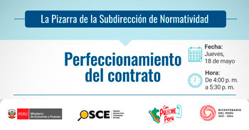Webinar online gratis "Perfeccionamiento del contrato" del OSCE