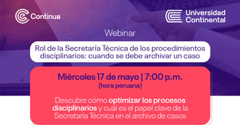 Webinar online Rol de la Secretaría Técnica de los procedimientos disciplinarios: cuando se debe archivar un caso