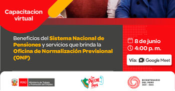 Capacitacion online gratis "Beneficios del Sistema Nacional de Pensiones y servicios que brinda la (ONP)"
