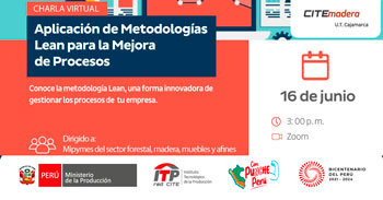 Charla online "Aplicación de Metodologías Lean para la Mejora de Procesos" de CITEmadera