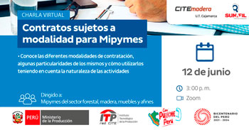 Charla online "Contratos sujetos a modalidad pata MIPYMES" de CITEmadera