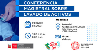 Conferencia "Los delitos de lavado de activos y de financiamiento del terrorismo" del MINJUS