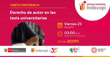 Conferencia online gratis "Derecho de autor en las tesis universitarias" del INDECOPI
