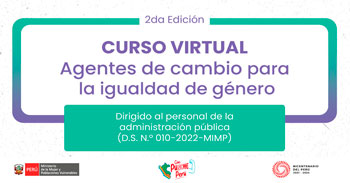 Curso online gratis "Agentes de Cambio para la Igualdad de Género" del MIMP