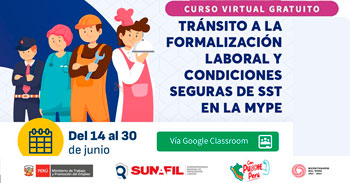 Curso online gratis "Tránsito a la Formalización Laboral y Condiciones Seguras de SST en la MYPE" de SUNAFIL