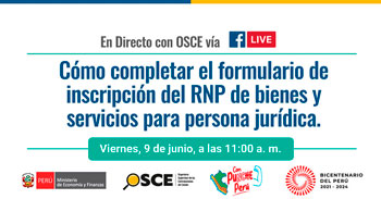  Evento online gratis Cómo completar el formulario de inscripción del RNP de bienes y servicios para persona jurídica