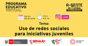 Evento online gratis"Uso de redes sociales para iniciativas juveniles" de SENAJU
