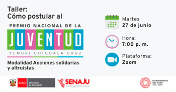 Taller online "Como postular al Premio Nacional de la Juventud"