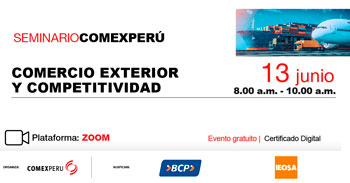  Webinar online gratis "Comercio Exterior y Competitividad". de ComexPerú