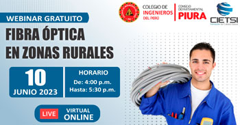 Webinar online gratis "Fibra óptica en zonas rurales" de CIETSI Perú