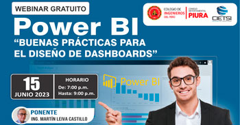 Webinar online gratis "Power BI Buenas prácticas para el diseño de dashboards" de CIETSI Perú