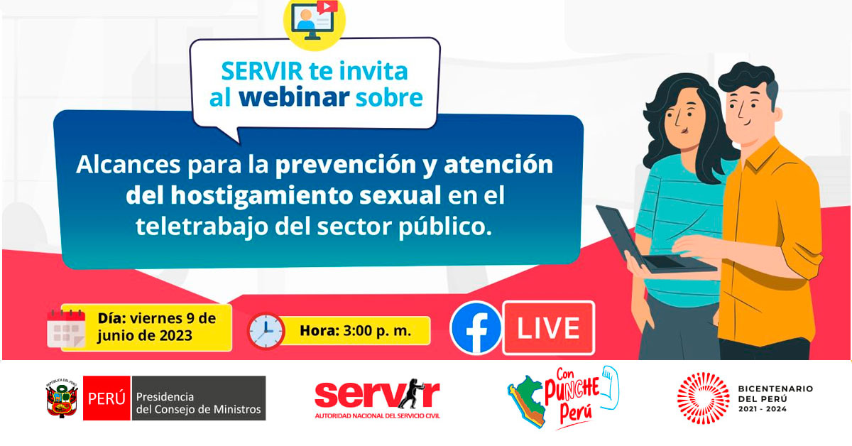 Webinar online gratis "Reto Alcances para la prevención y atención del hostigamiento sexual en el teletrabajo"