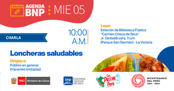 Charla presencial gratis  "Loncheras saludables" de la BNP