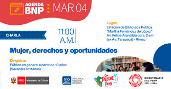 Charla presencial gratis  "Mujer, derechos y oportunidades" de la BNP