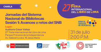 Charla presencial Jornadas del Sistema  Nacional de Bibliotecas  Sesión 2  "Experiencias bibliotecarias"