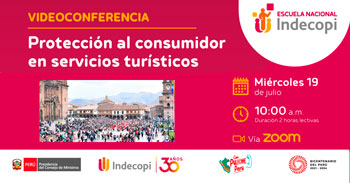 Conferencia online gratis "Protección al consumidor en servicios turísticos" del INDECOPI