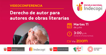 Conferencia online gratis "Derecho de autor para autores de obras literarias" del INDECOPI