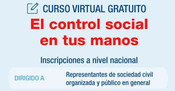 Curso online gratis "El control social en tus manos" de  La Contraloría 
