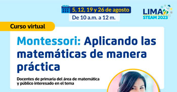Curso online gratis de "Montessori: Aplicando las Matemáticas de manera práctica" de la Municipalidad de Lima