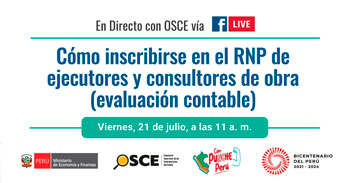 Evento online gratis "Cómo inscribirse en el RNP de ejecutores y consultores de obra (evaluación contable)"