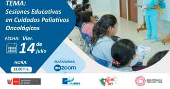 Evento online "Sesiones Educativas en Cuidados Paliativos Oncológicos" del INEN