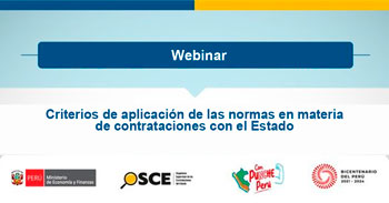 Webinar online gratis "Criterios de aplicación de las normas en materia de contrataciones con el Estado"