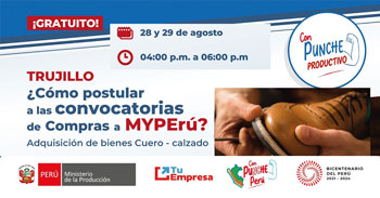Capacitación gratuita presencial ¿Cómo postular a las convocatorias de Compras a MYPERÚ?