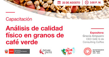 Capacitación online "Análisis de calidad físico en granos de café verde" de PromPerú