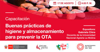 Capacitación online "Buenas prácticas de higiene y almacenamiento para prevenir la OTA" de PromPerú