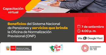 Capacitacion online gratis "Beneficios del Sistema Nacional de Pensiones y servicios que brinda la (ONP)"