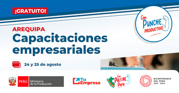 Capacitaciones empresariales presenciales en Arequipa ofrecidas por el Ministerio de la Producción